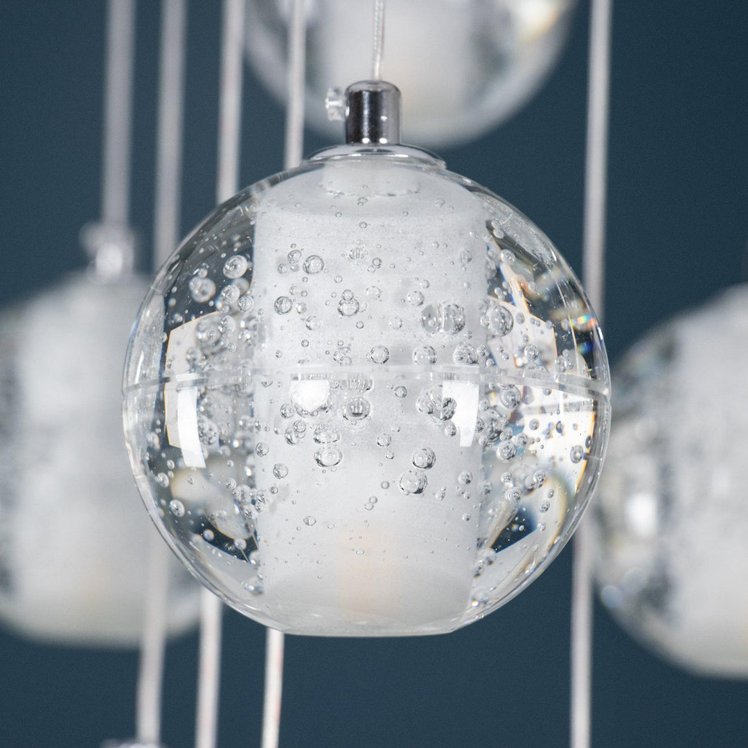 Lampada a sospensione Crystal Bubble grappolo a globo
