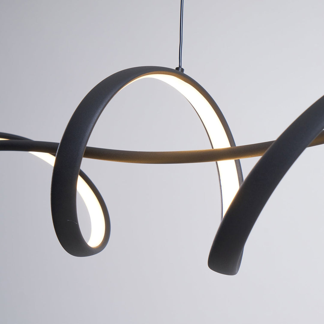 Calelina lampada a sospensione moderna in nero con LED a Forma d&