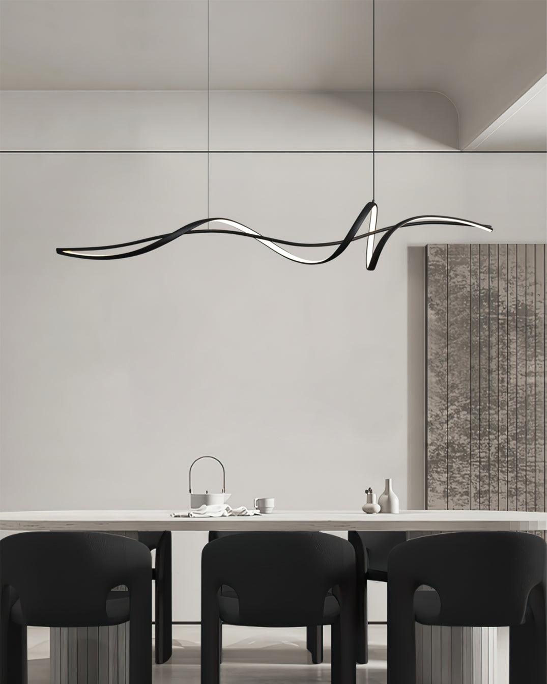 Calelina lampada a sospensione moderna in nero con LED a Forma d&
