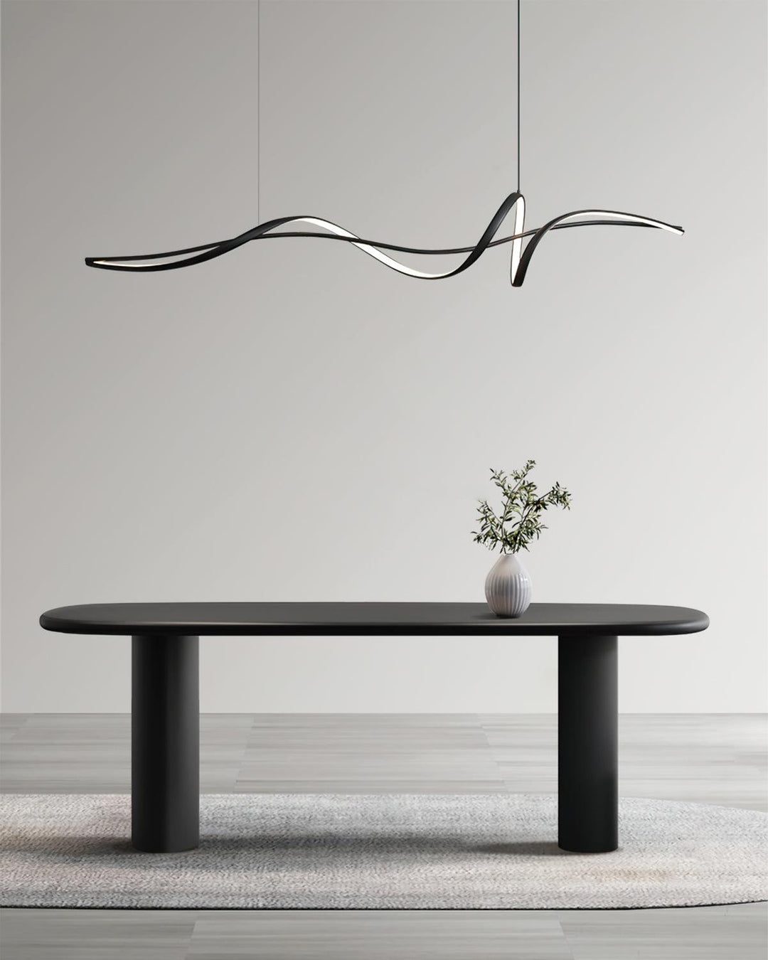 Calelina lampada a sospensione moderna in nero con LED a Forma d&