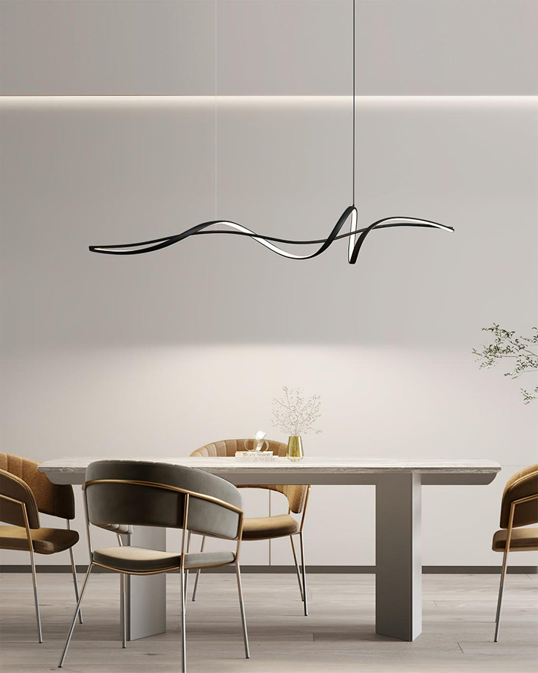 Calelina lampada a sospensione moderna in nero con LED a Forma d&