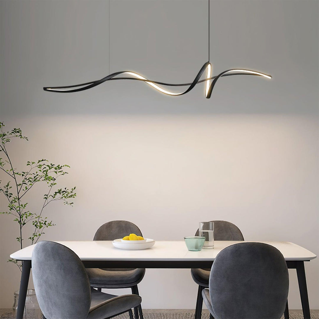 Calelina lampada a sospensione moderna in nero con LED a Forma d&