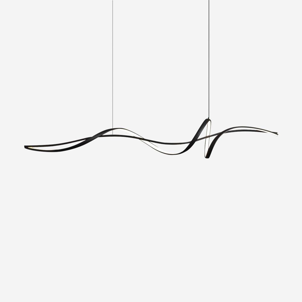 Calelina lampada a sospensione moderna in nero con LED a Forma d&