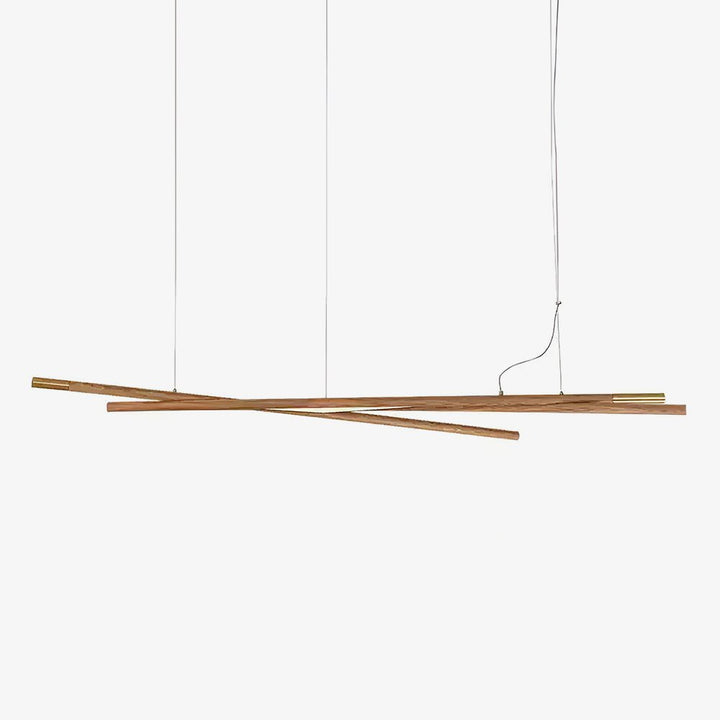 Elvuaine lampadario legno lineare LED