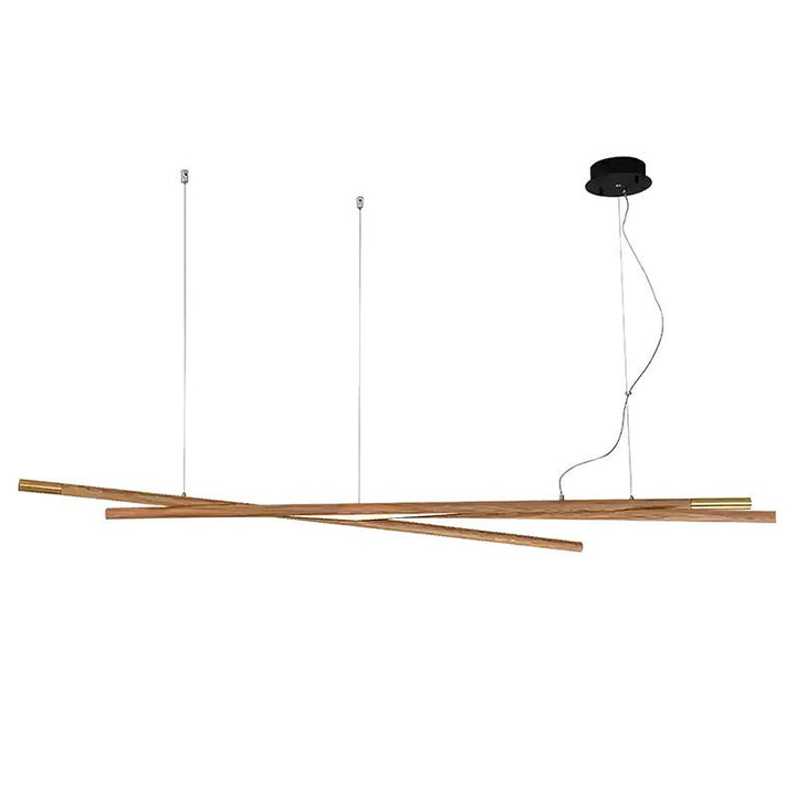 Elvuaine lampadario legno lineare LED