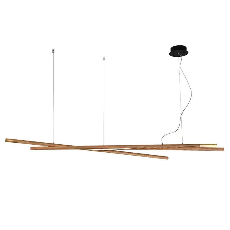 Elvuaine lampadario legno lineare LED