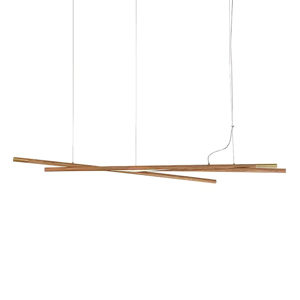 Elvuaine lampadario legno lineare LED