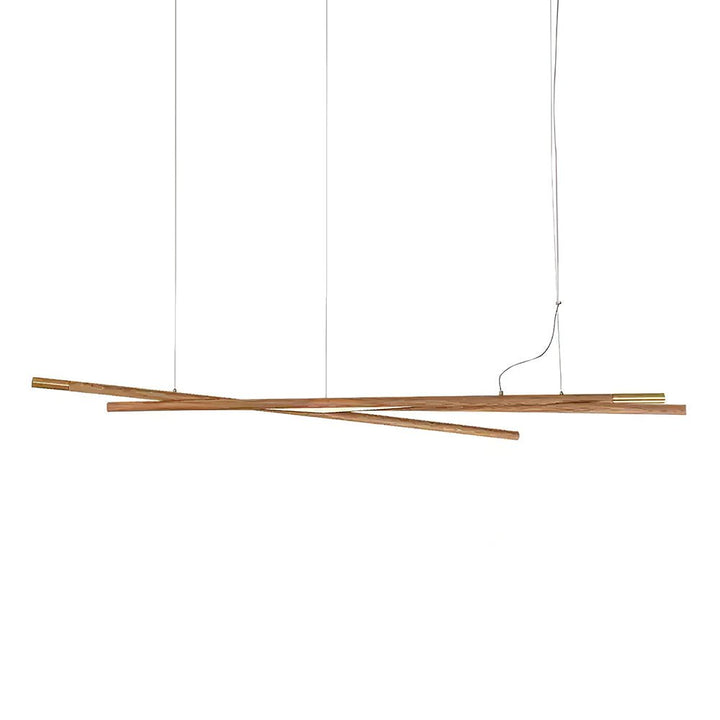 Elvuaine lampadario legno lineare LED