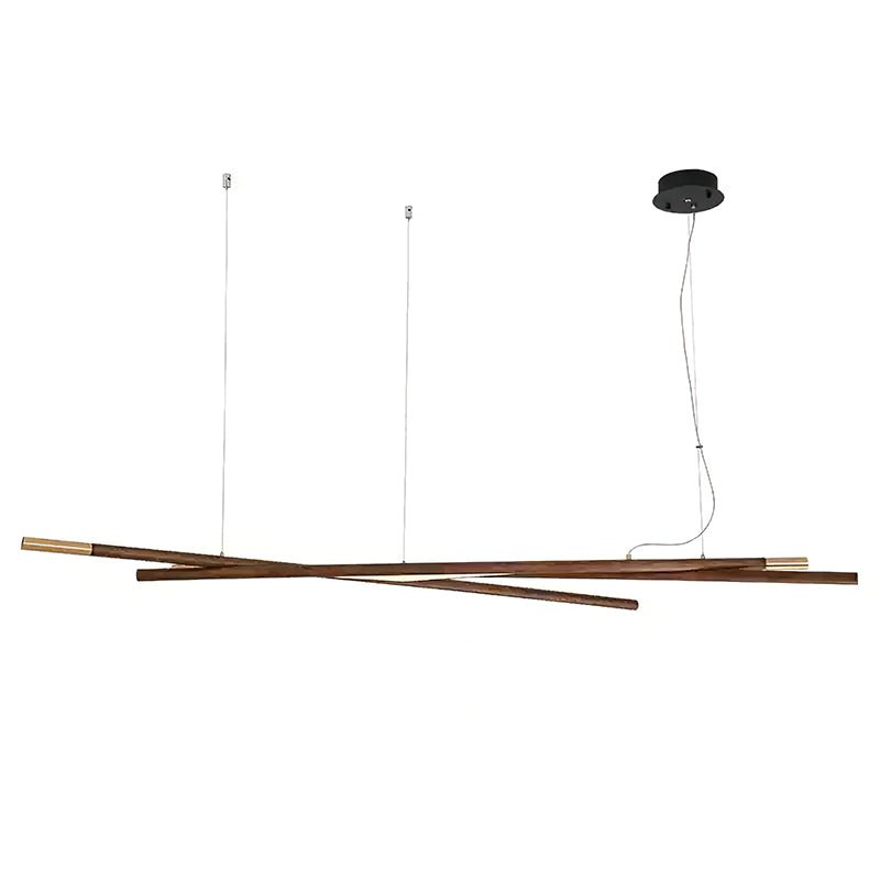 Elvuaine lampadario legno lineare LED