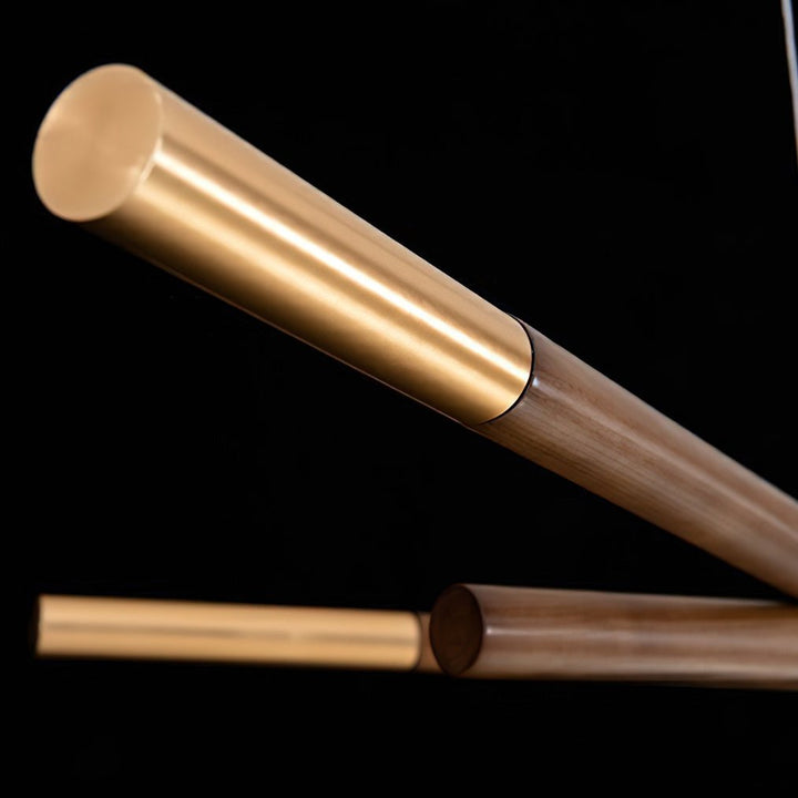 Elvuaine lampadario legno lineare LED