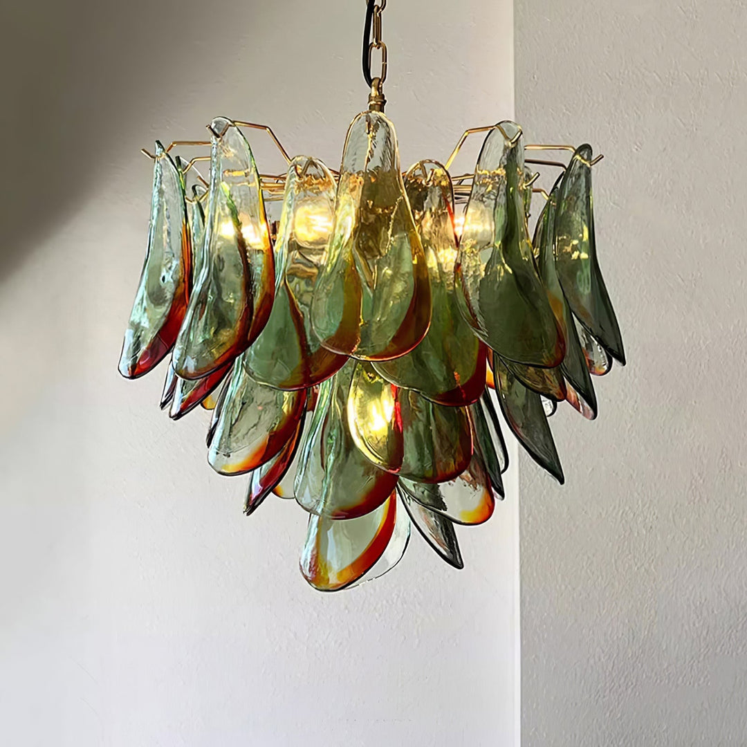 Celoraria lampadario vetro di Murano petali elegante