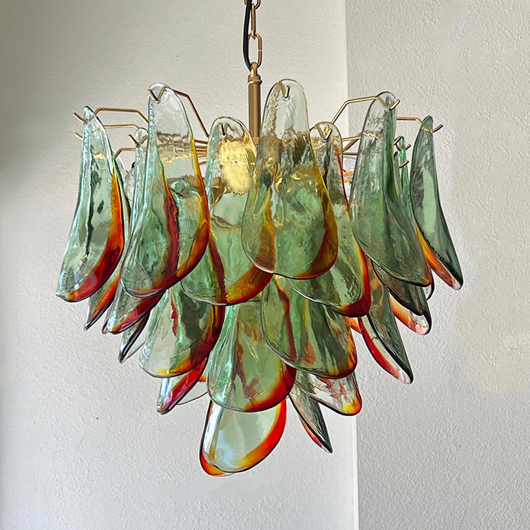 Celoraria lampadario vetro di Murano petali elegante