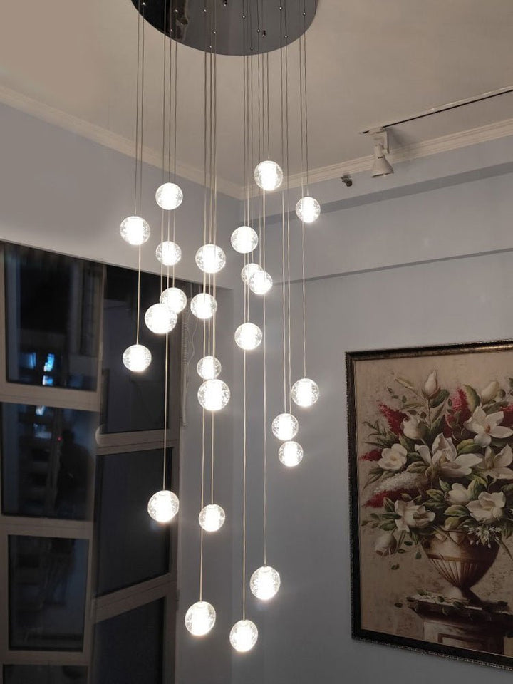 Lampada a sospensione Crystal Bubble grappolo a globo
