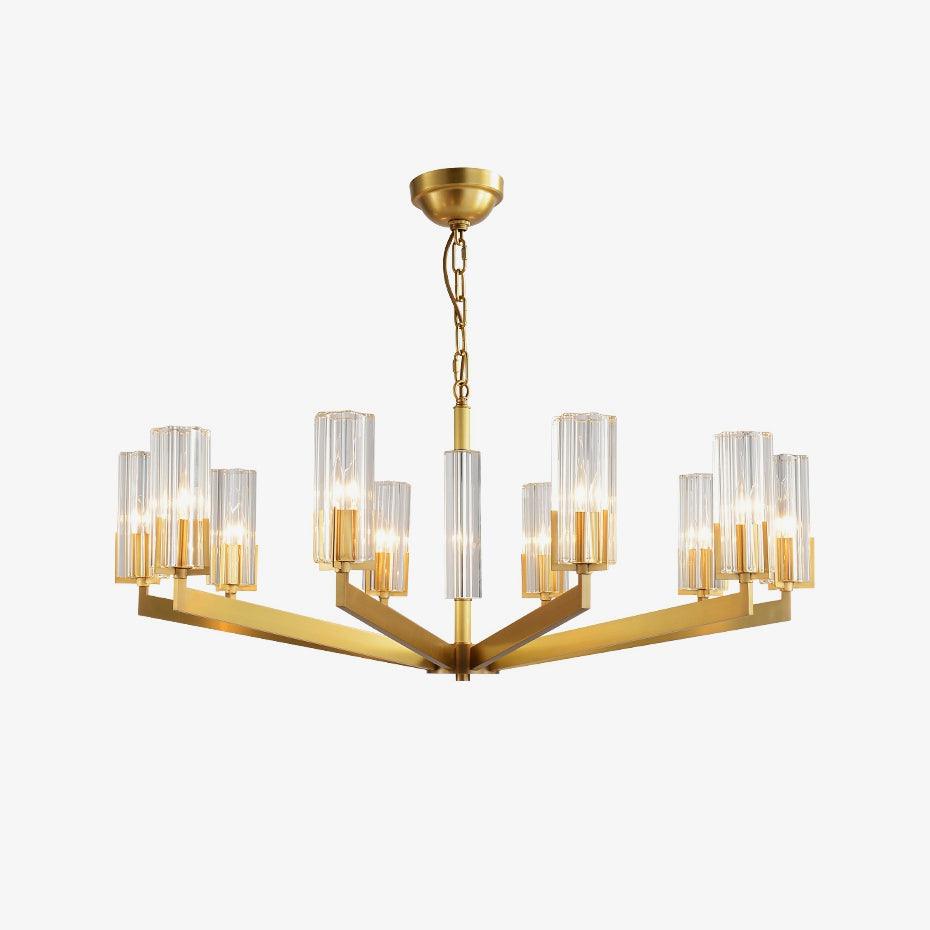 Velinora lampadario ottone vetro moderno