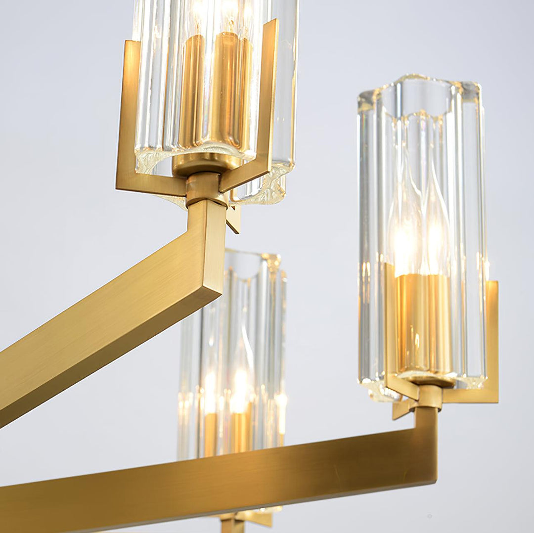 Velinora lampadario ottone vetro moderno