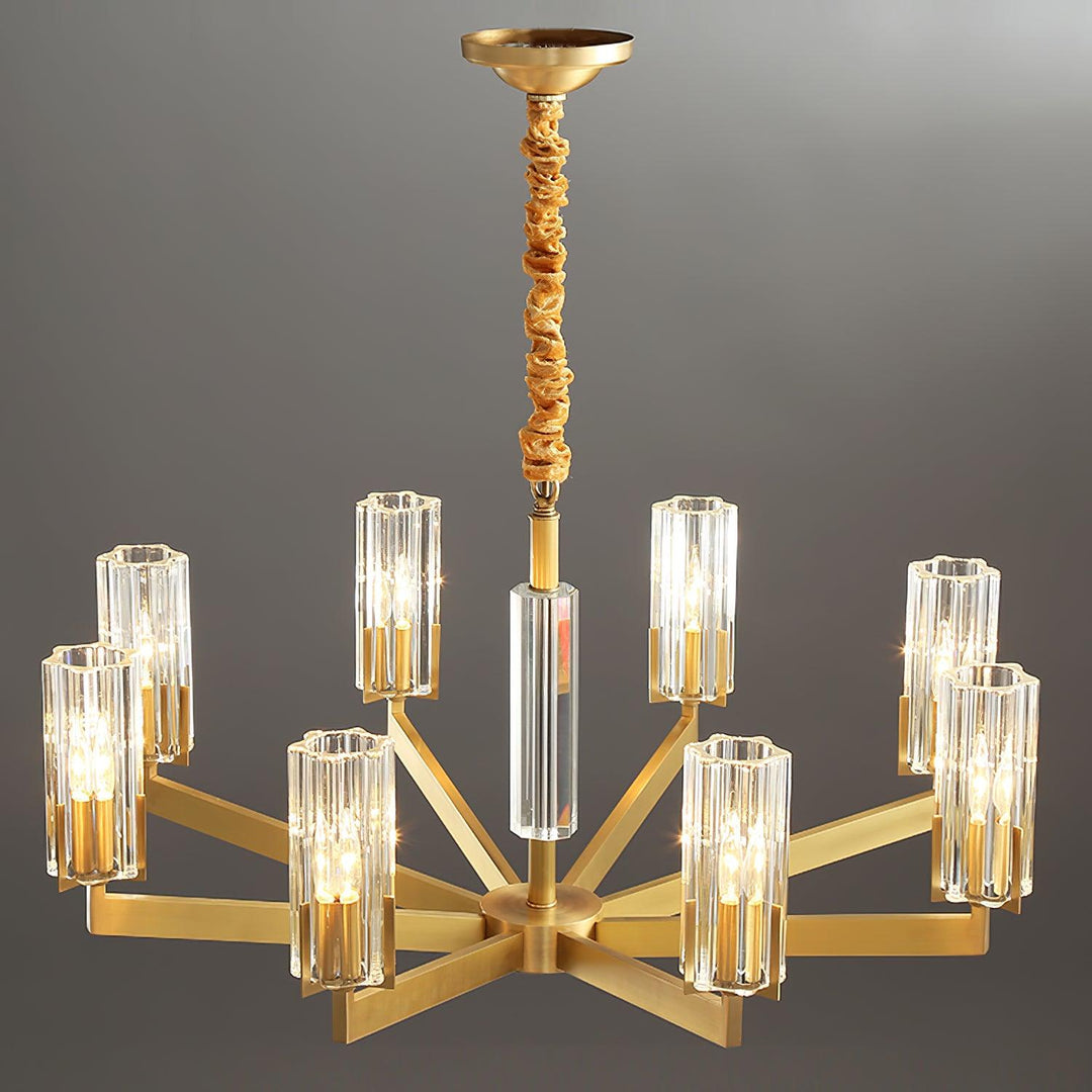 Velinora lampadario ottone vetro moderno
