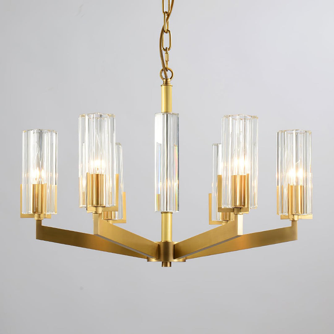 Velinora lampadario ottone vetro moderno