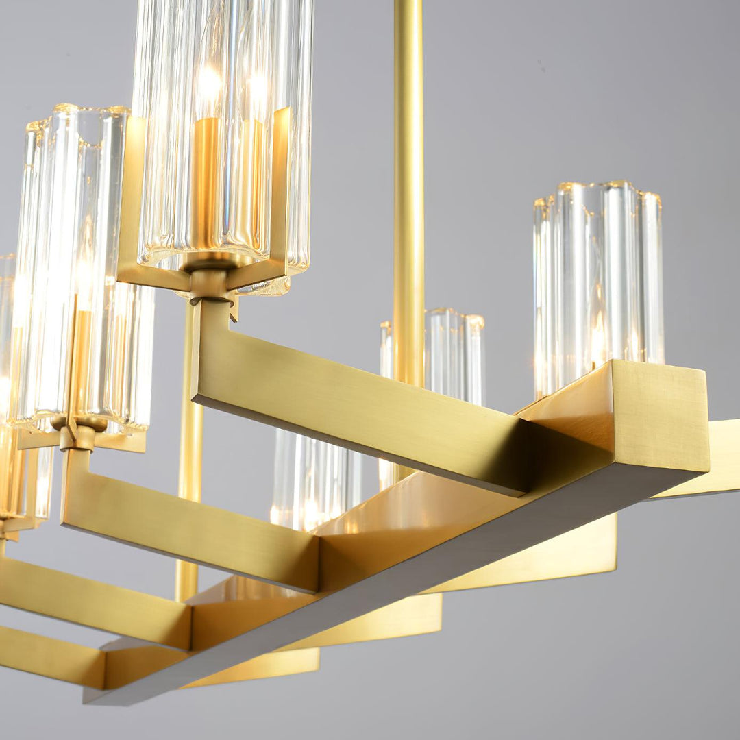 Velinora lampadario ottone vetro moderno