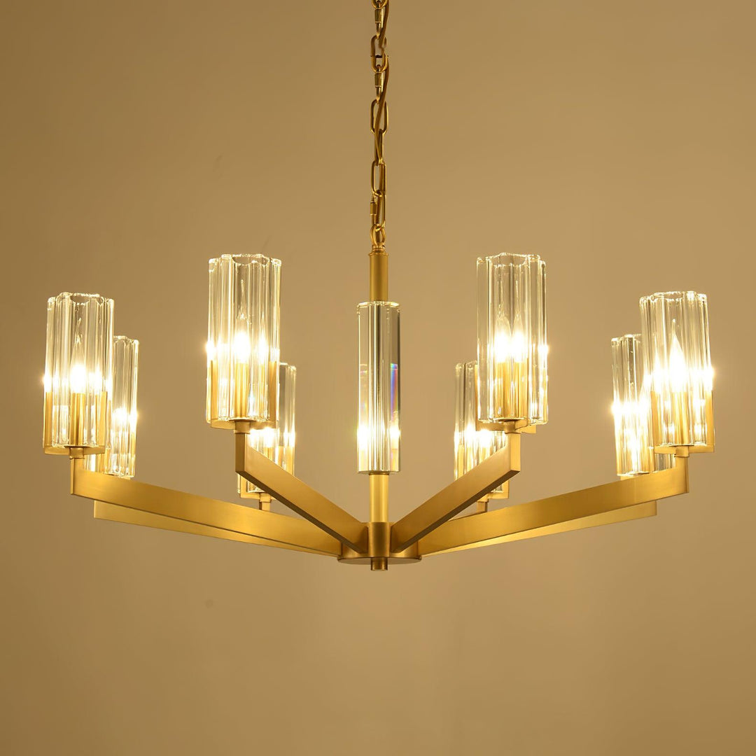 Velinora lampadario ottone vetro moderno