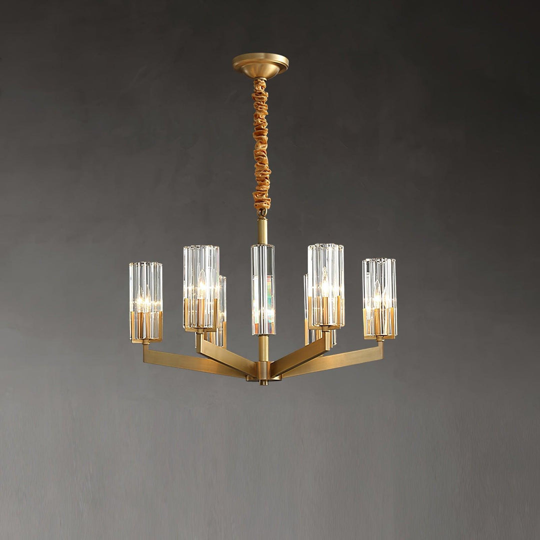 Velinora lampadario ottone vetro moderno