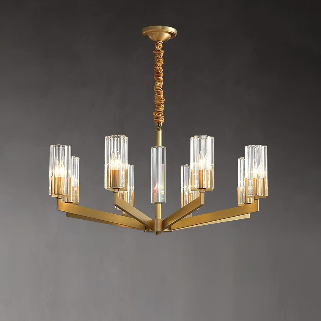 Velinora lampadario ottone vetro moderno