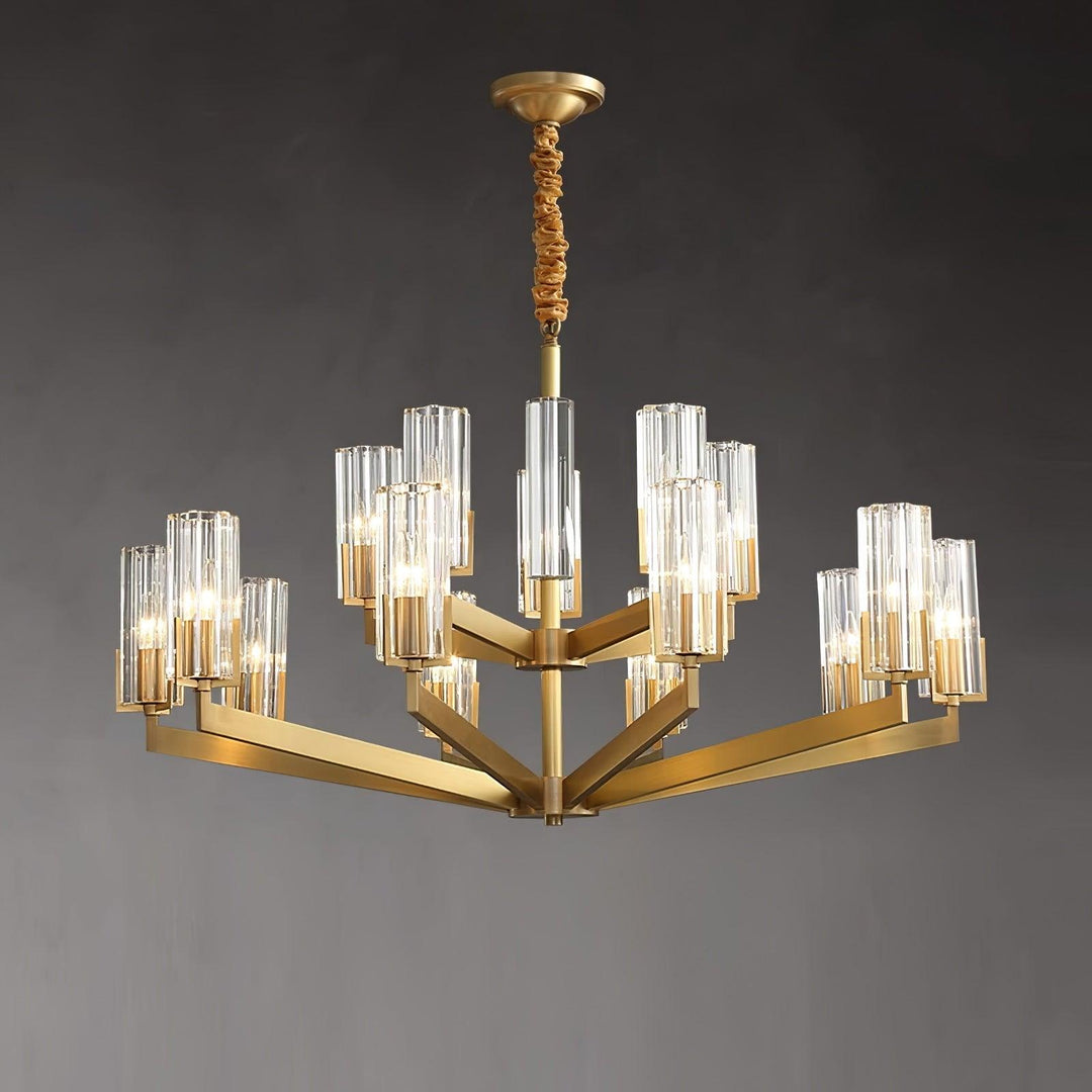 Velinora lampadario ottone vetro moderno