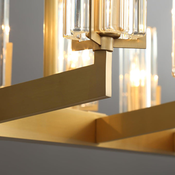 Velinora lampadario ottone vetro moderno