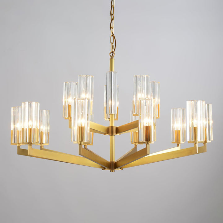 Velinora lampadario ottone vetro moderno
