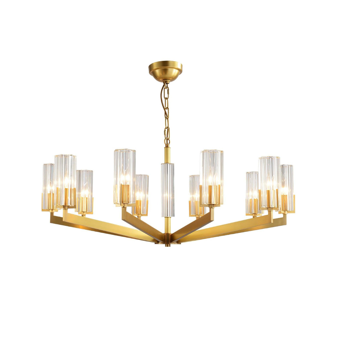 Velinora lampadario ottone vetro moderno