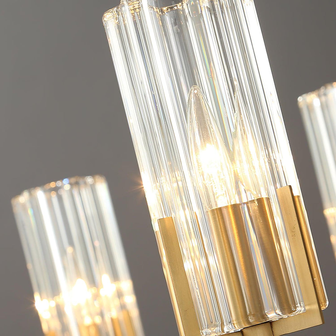 Velinora lampadario ottone vetro moderno