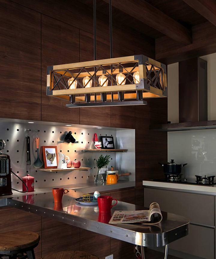 Grid lampadario Rettangolare per Isola da Cucina