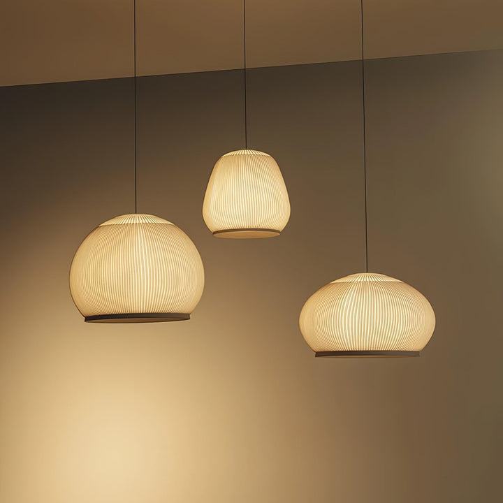 Lineiella lampada a sospensione in tessuto minimalista