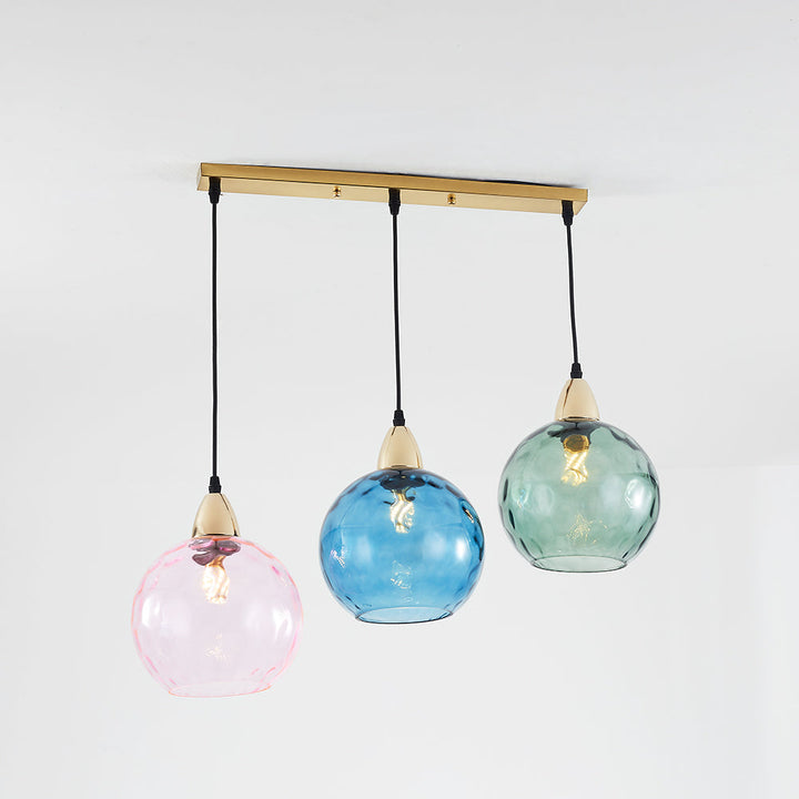 Valentina Design LED Lampada a Sospensione Vetro Ripple Acqua Variopinte Ciondolo Sfera Soggiorno/Camera da Letto