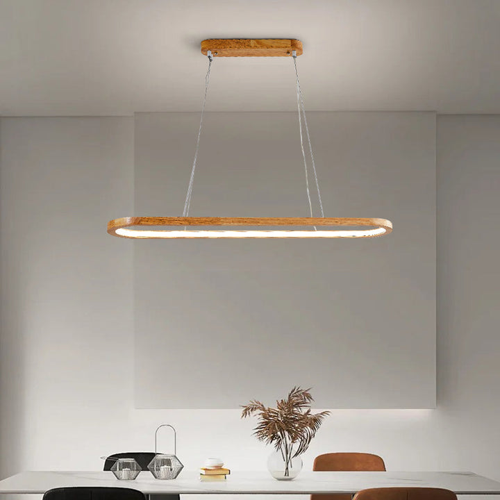 Muto Bellissimo LED Lampade a Sospensione Legno Ovale Contemporanee