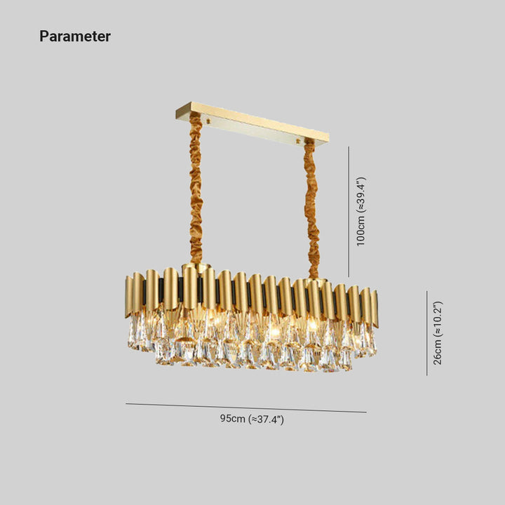 Kristy Moderno LED Lampadari Rettangolare Lusso Metallo Cristallo Oro Piccolo Soggiorno/Camera da Letto