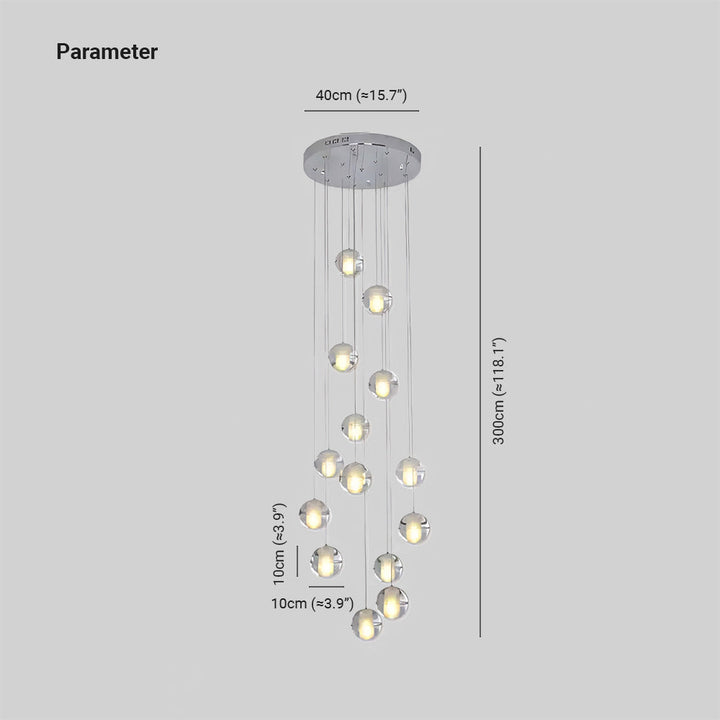 Valentina Moderna LED Lampada a Sospensione Multi Trasparente Globo Atrio Soggiorno/Camera da Letto