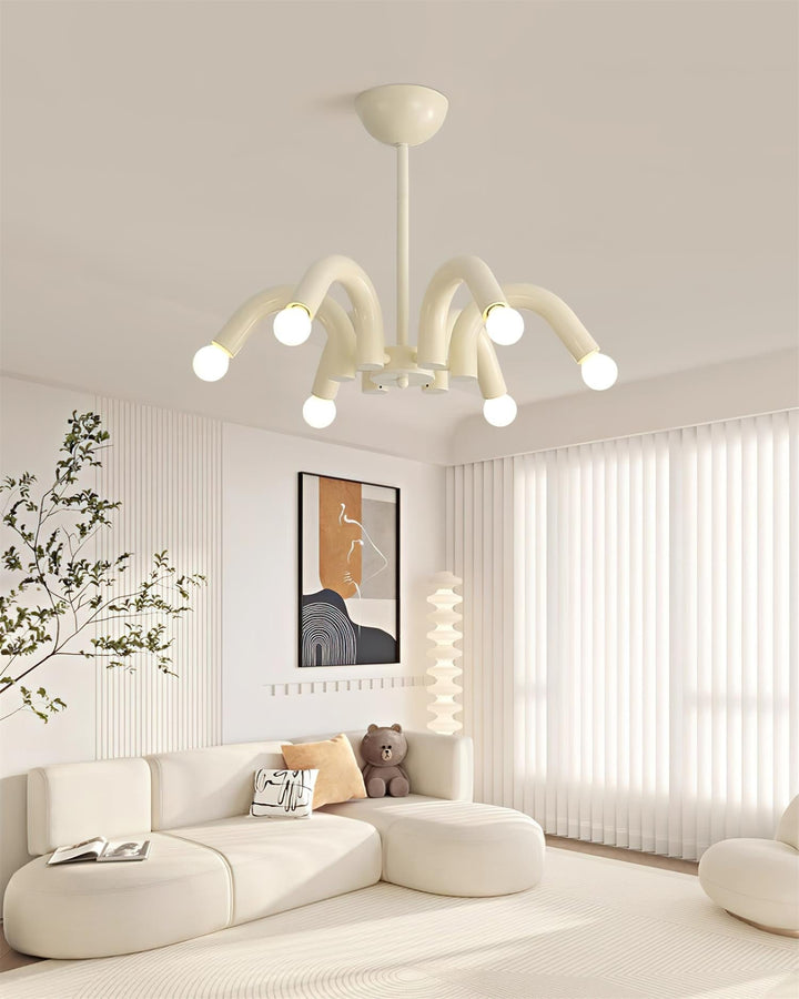 Fivelle lampadario moderno Beige a Bracci Multipli color crema