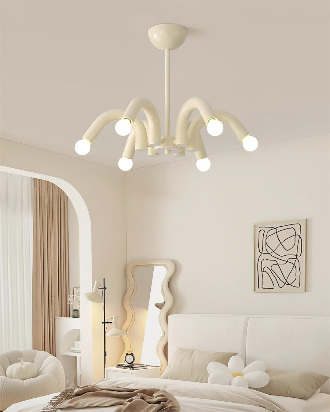 Fivelle lampadario moderno Beige a Bracci Multipli color crema