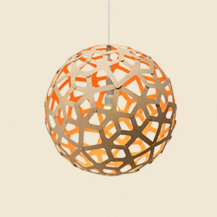 Rininia lampada a sospensione Geometrica in legno Intrecciato