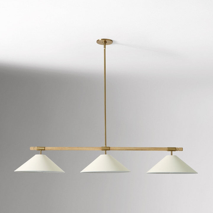 Linen lampadario lineare a Cono