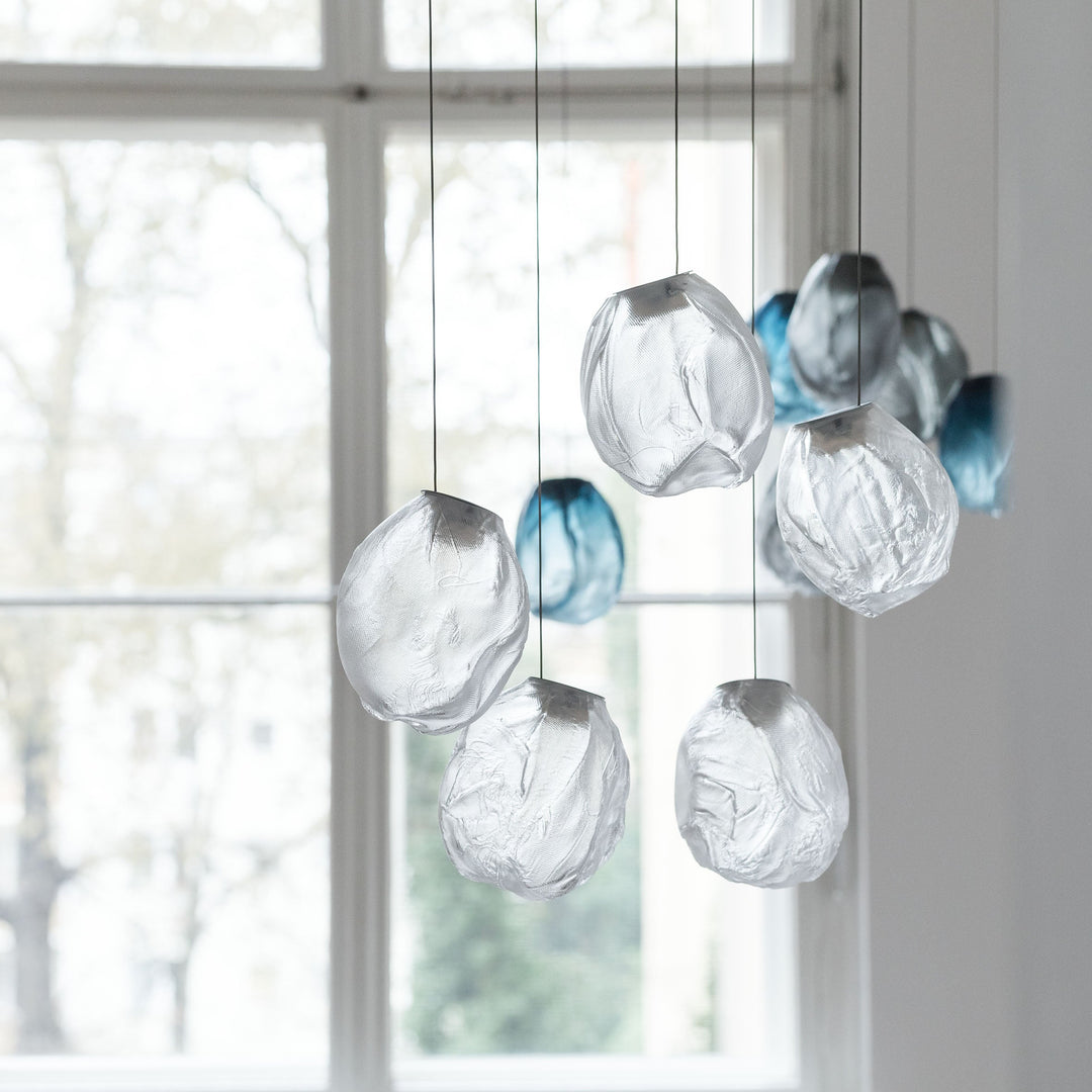 Celenelle lampada a sospensione in vetro liquido pietra