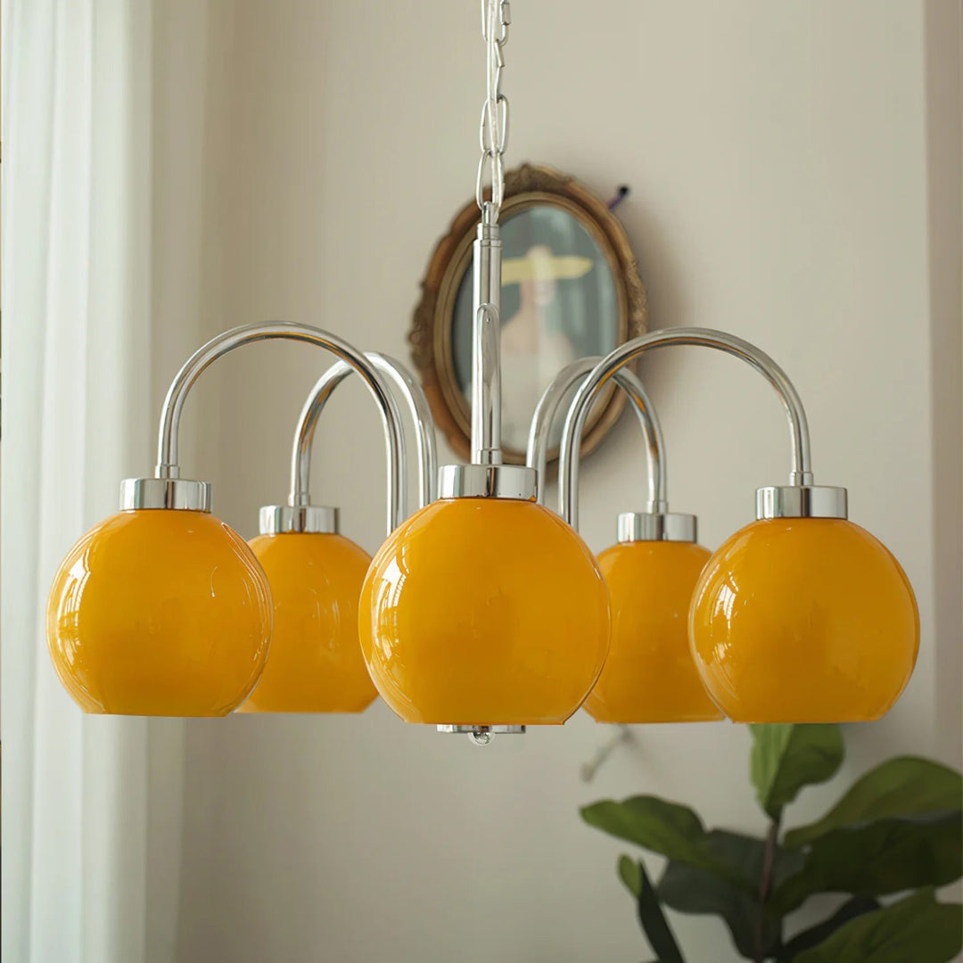 Liororian lampadario sfera in vetro Giallo