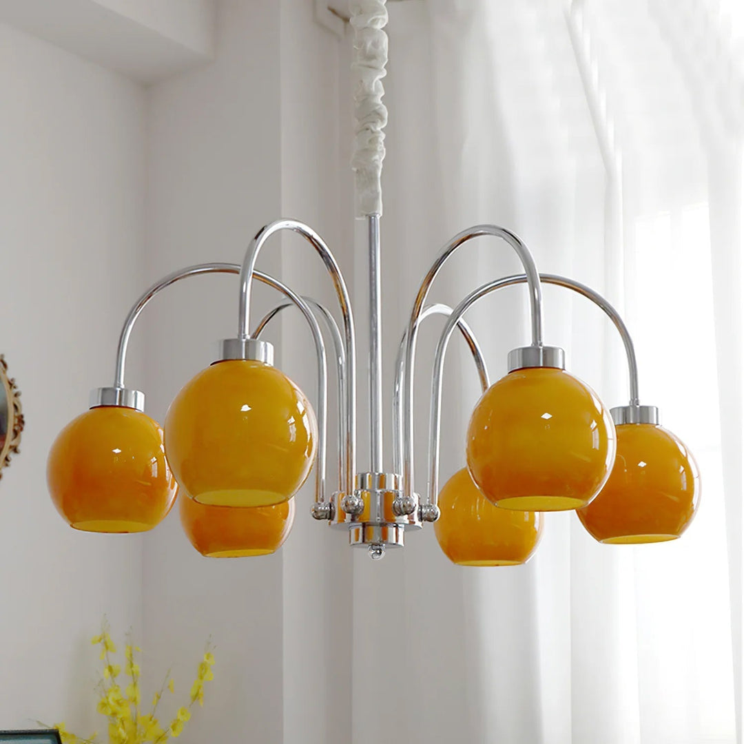 Liororian lampadario sfera in vetro Giallo