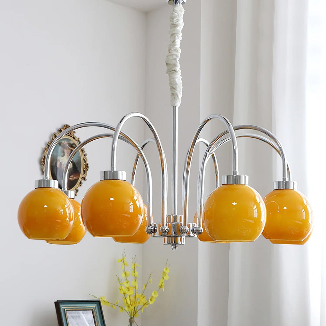 Liororian lampadario sfera in vetro Giallo
