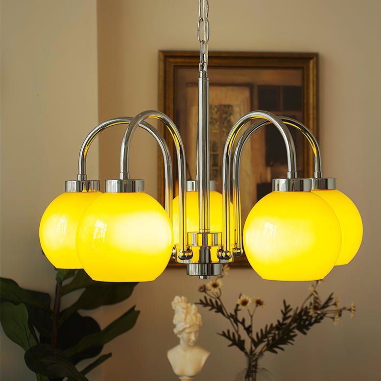 Liororian lampadario sfera in vetro Giallo