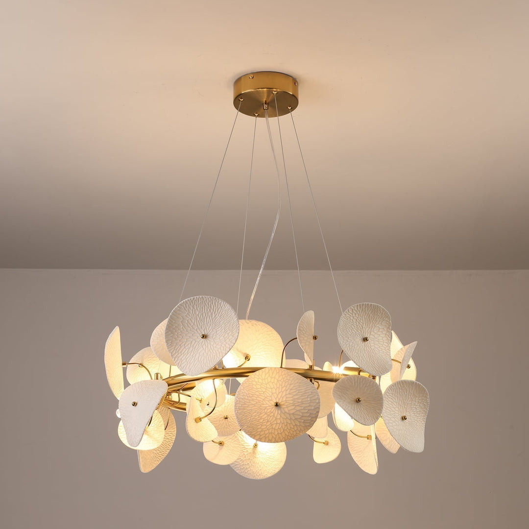 Virinira Modern Elegance Petal Metal Ceramic Chandelier - Blowlighting