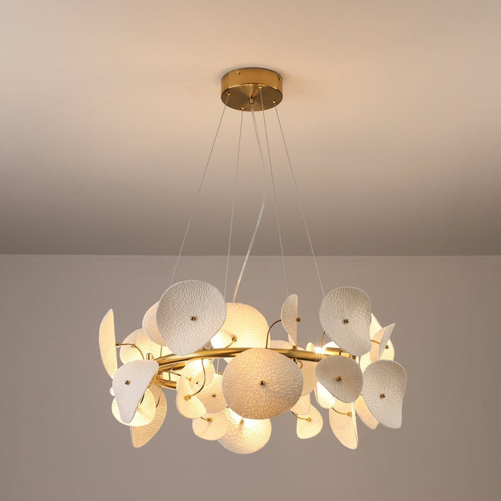 Virinira Modern Elegance Petal Metal Ceramic Chandelier - Blowlighting