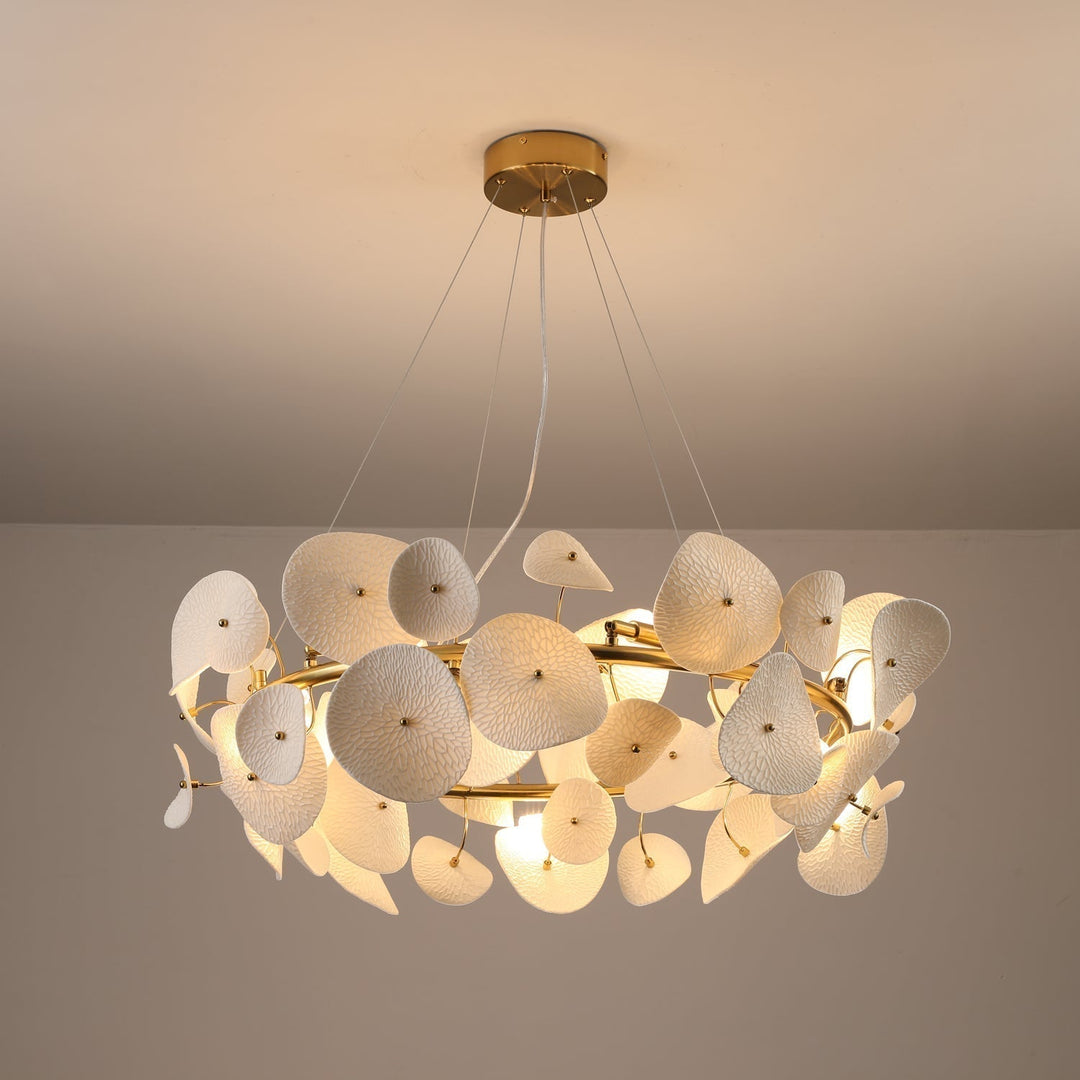 Virinira Modern Elegance Petal Metal Ceramic Chandelier - Blowlighting