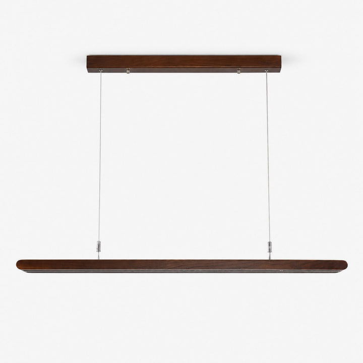 Rinoelia lampada a sospensione lineare in legno color noce