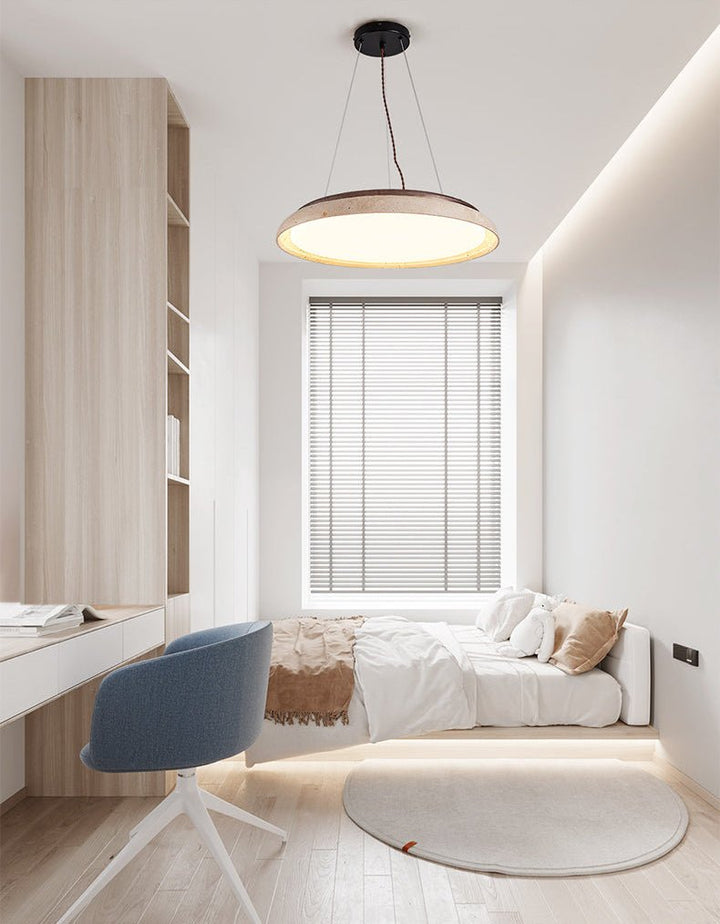 Aeron travertino Lunar Halo lampada a sospensione